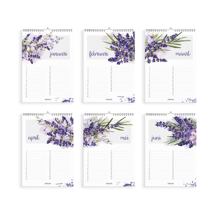 Verjaardagskalender Lavendel A4