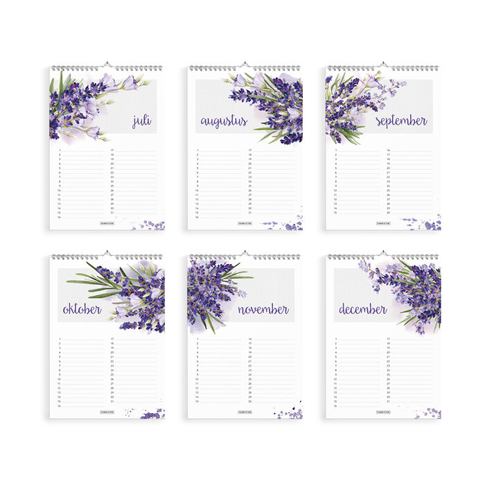 Verjaardagskalender Lavendel A4