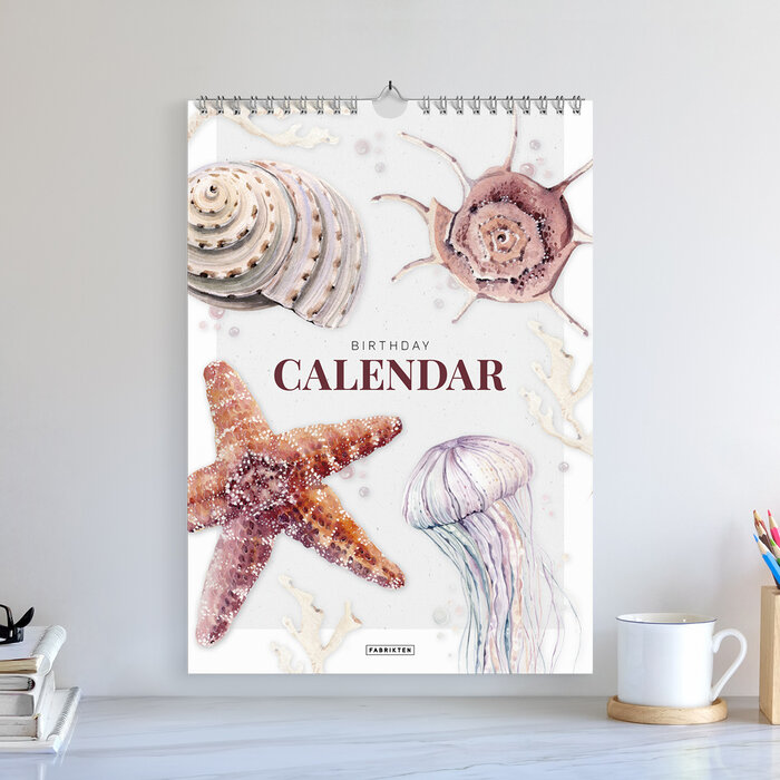 Fabrikten verjaardagskalender + ansichtkaarten Strand bundel