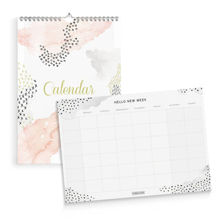 Verjaardagskalender + weekplanner Waterverf