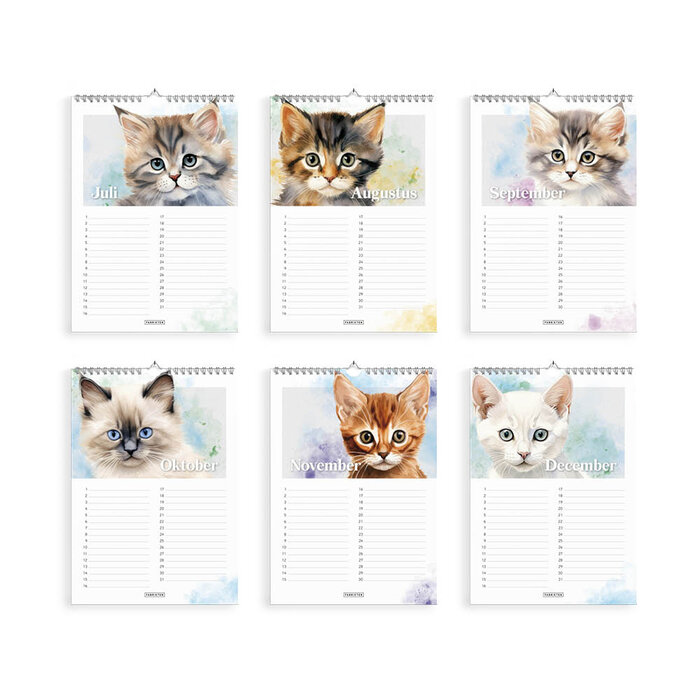 Verjaardagskalender Katten A4