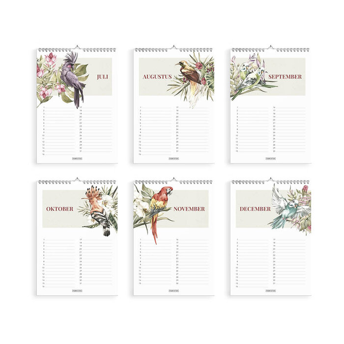 Verjaardagskalender Tropisch A4