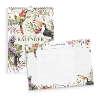 Verjaardagskalender + weekplanner Tropisch