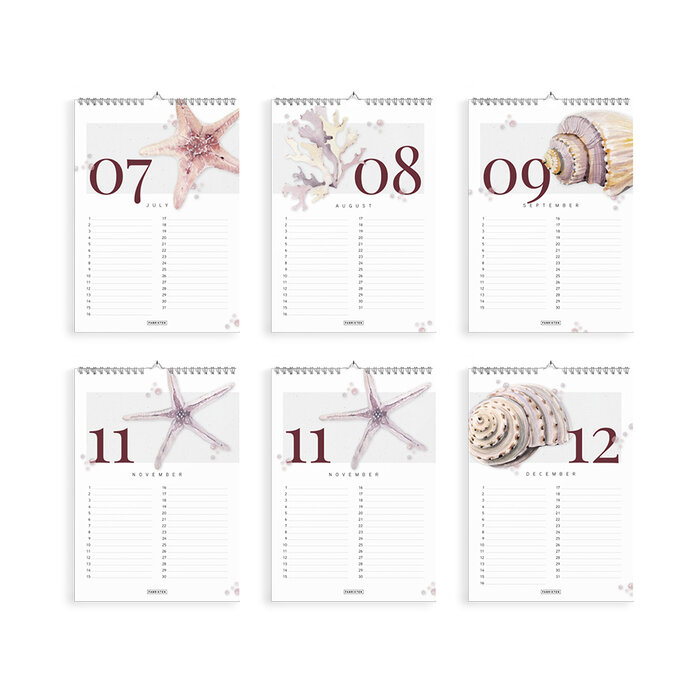 Fabrikten verjaardagskalender + weekplanner Strand bundel A4