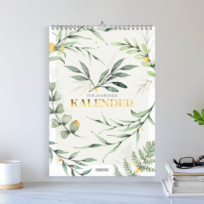 Fabrikten verjaardagskalender + weekplanner Botanisch Goud Bundel A4