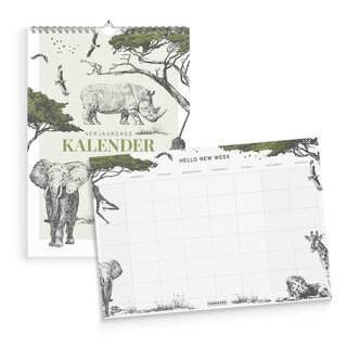 Verjaardagskalender + weekplanner Safari