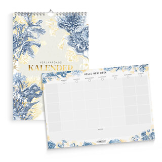 Verjaardagskalender + weekplanner Delfts