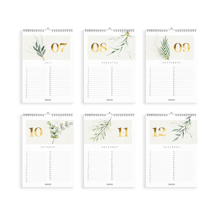 Fabrikten verjaardagskalender + compacte weekplanner Botanisch Goud bundel