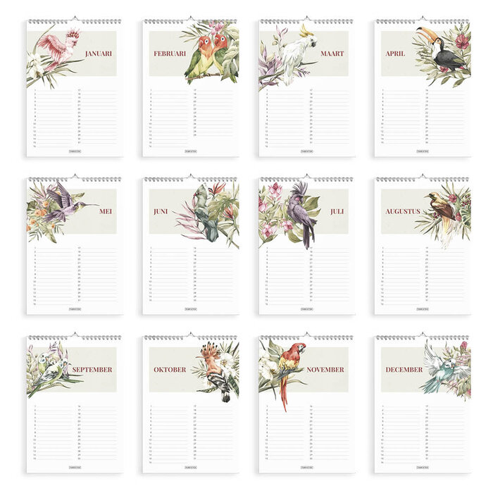 Verjaardagskalender compact Tropisch A5