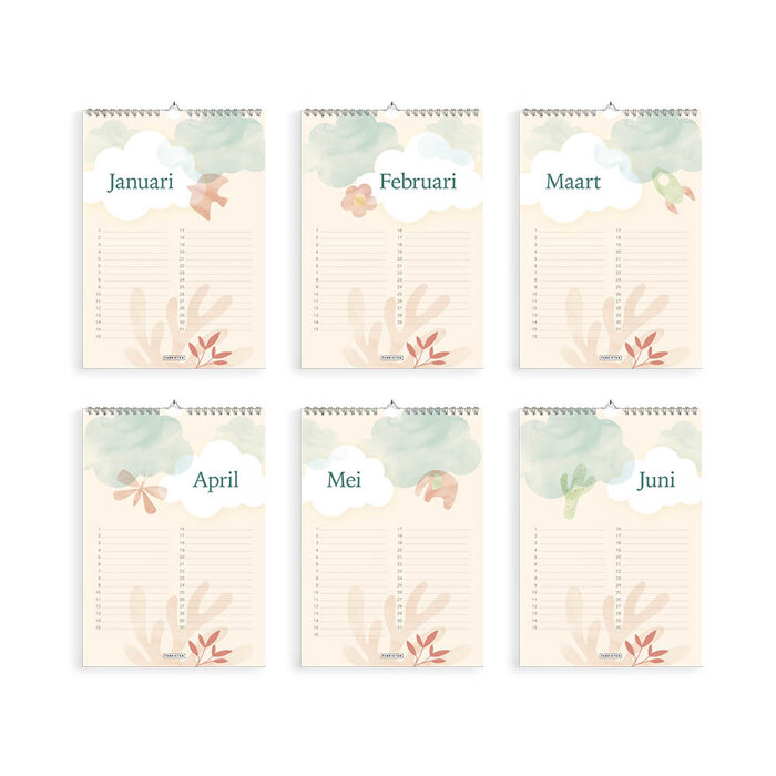 Verjaardagskalender Baby A4
