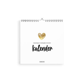 Verjaardagskalender Love 21x21 cm - vierkante kalender zonder jaartal