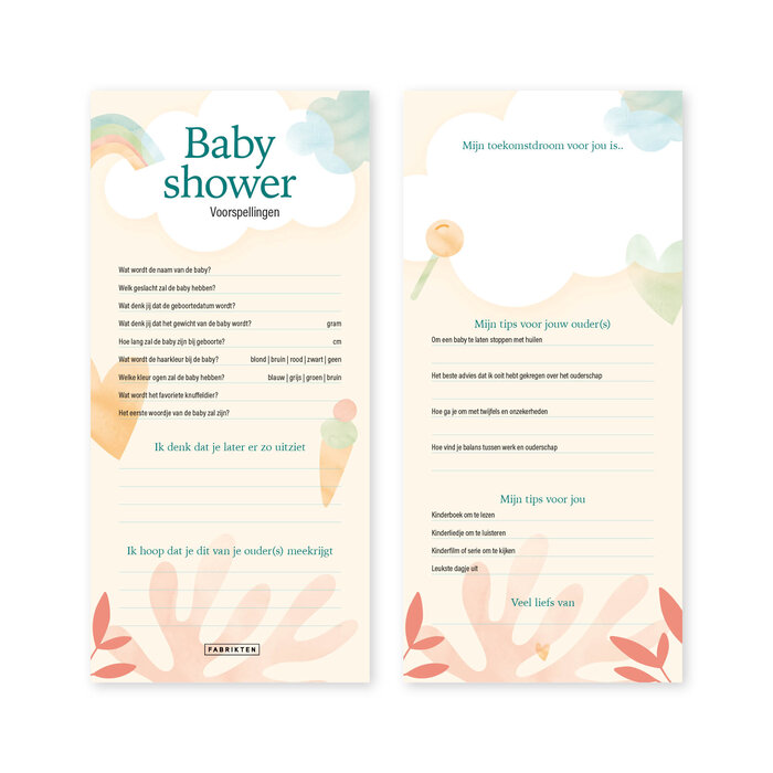 Babyshower invulkaarten set - Baby unisex