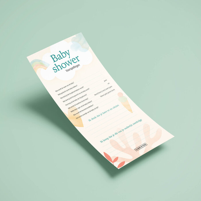 Babyshower invulkaarten set - Baby unisex