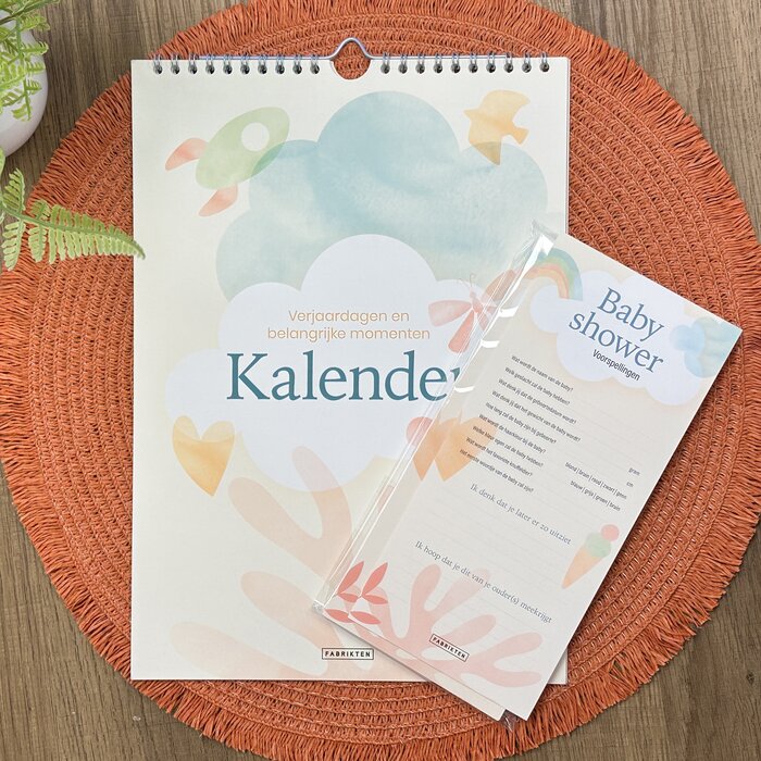Fabrikten verjaardagskalender Babyshower invulkaarten