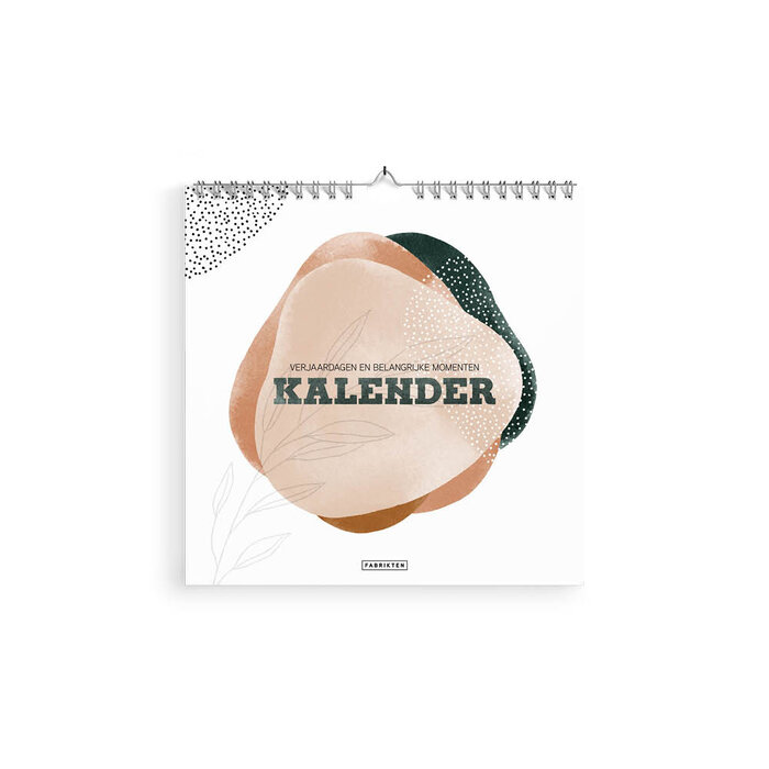 Duurzame verjaardagskalender Zen 21x21 cm – Minimalistische vierkante kalender