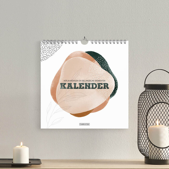 Duurzame verjaardagskalender Zen 21x21 cm – Minimalistische vierkante kalender
