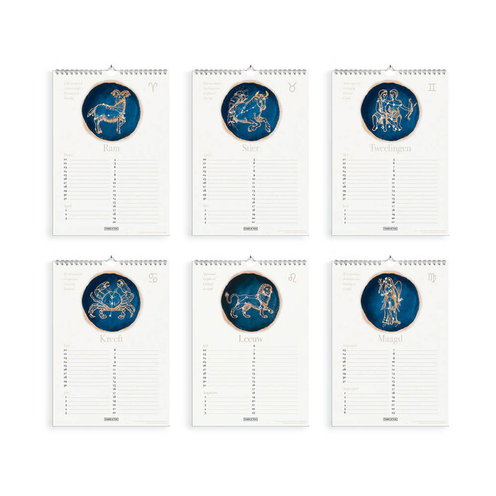 Verjaardagskalender Sterrenbeelden A4