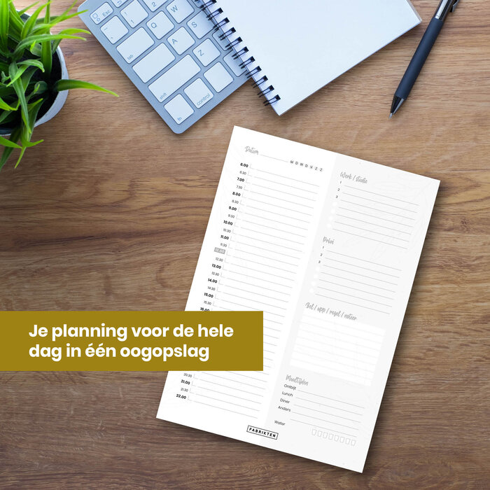 Dagplanner - zwart/wit - A5