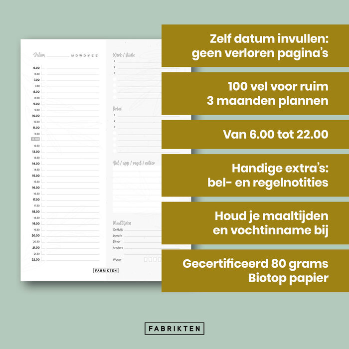 Dagplanner - zwart/wit - A5