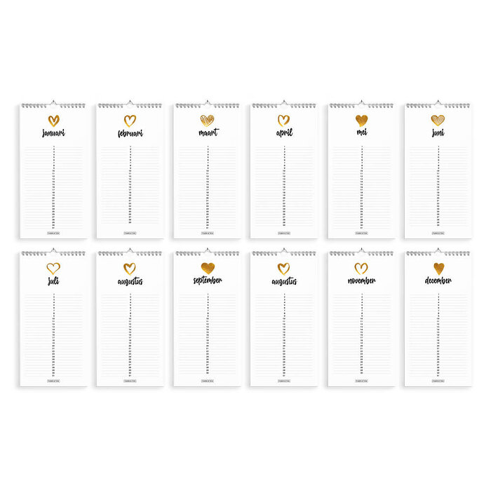 Verjaardagskalender Love 14x29,7cm