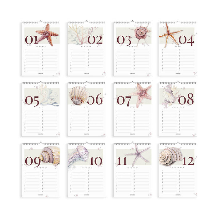 Verjaardagskalender Strand A4