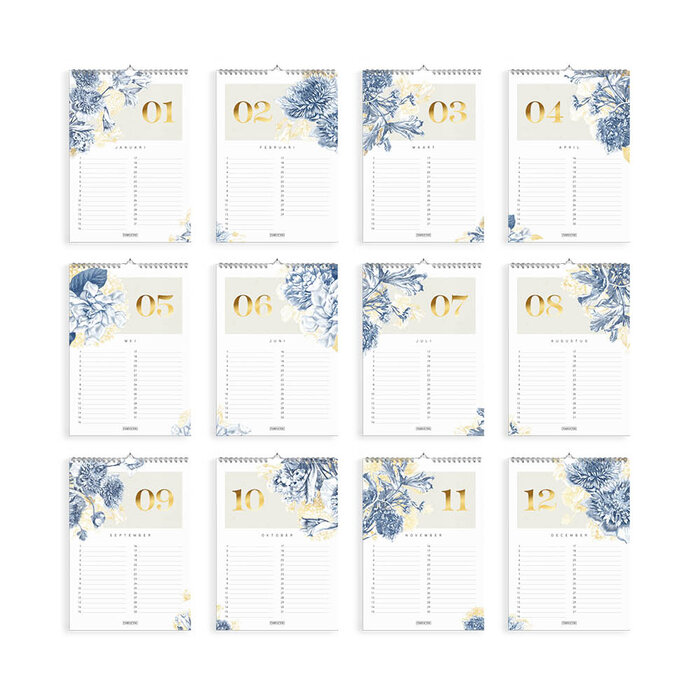 Verjaardagskalender Delfts A4