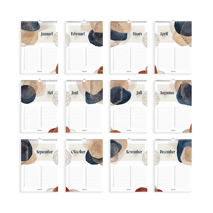Verjaardagskalender Artsy A4