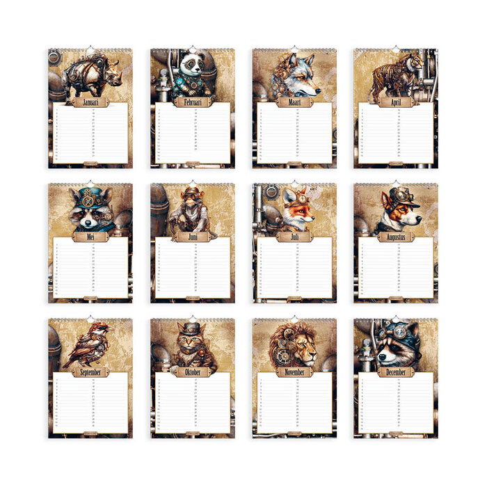 Verjaardagskalender Steampunk A4