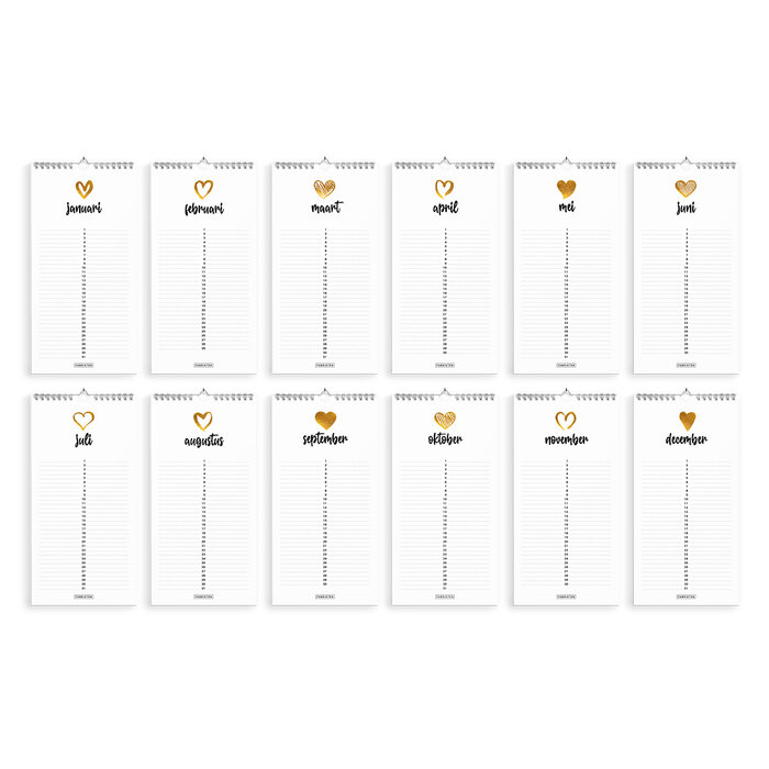 Verjaardagskalender Love 14x29,7cm