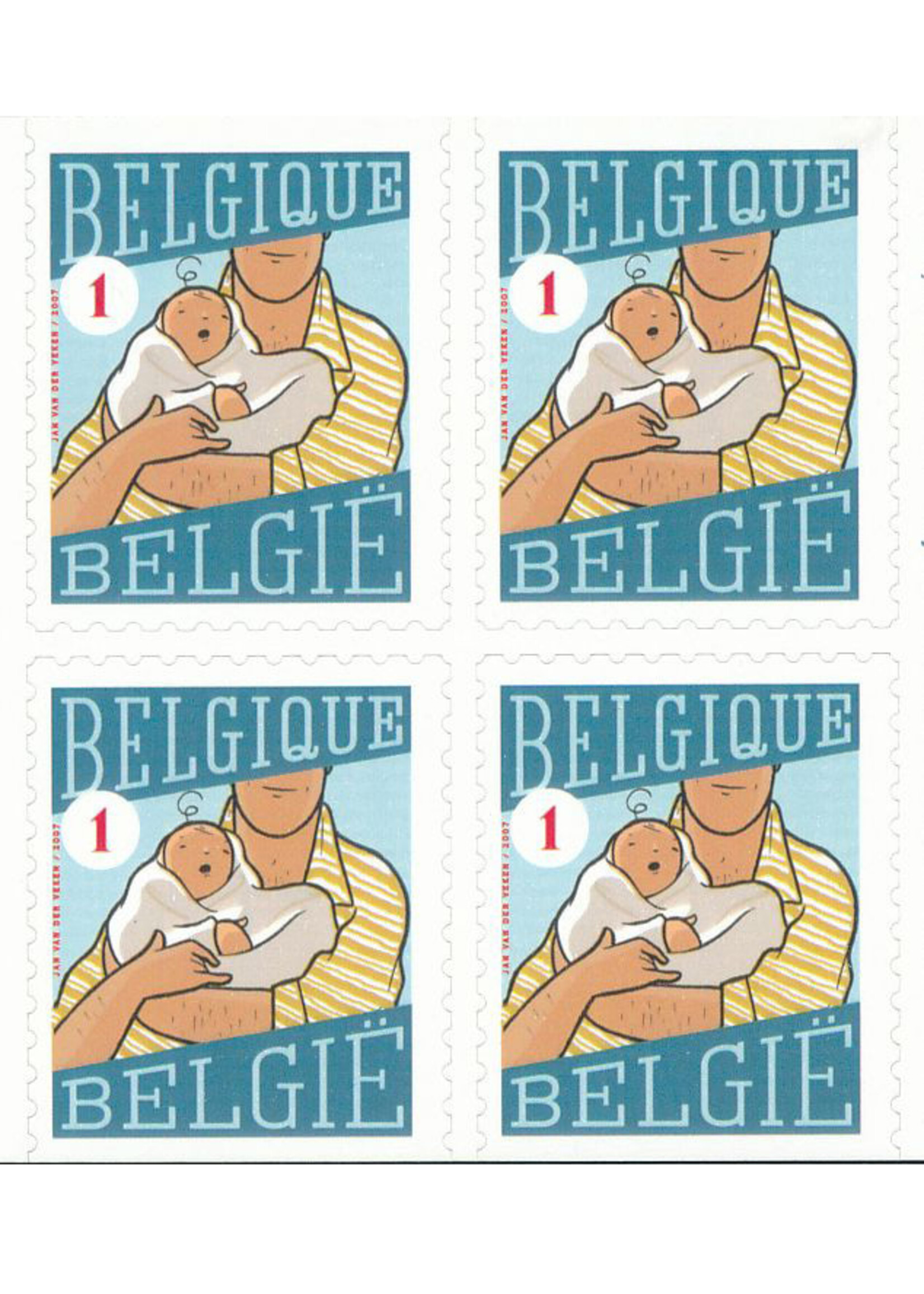 Thème Naissance - Carnet de 10 timbres autocollants - Tarif 1, Belgique