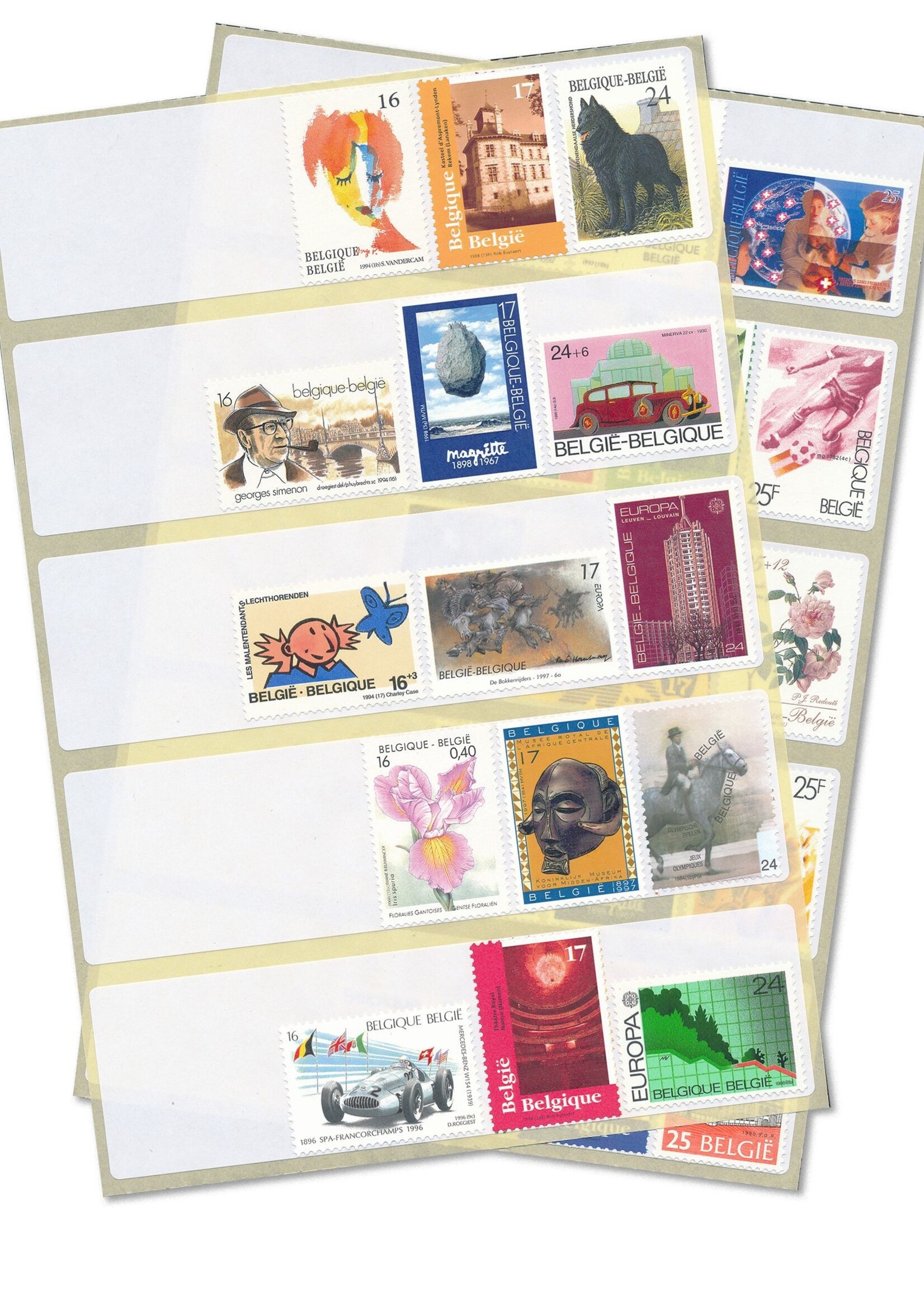 Étiquettes postales (par 10) - Tarif 1, Belgique
