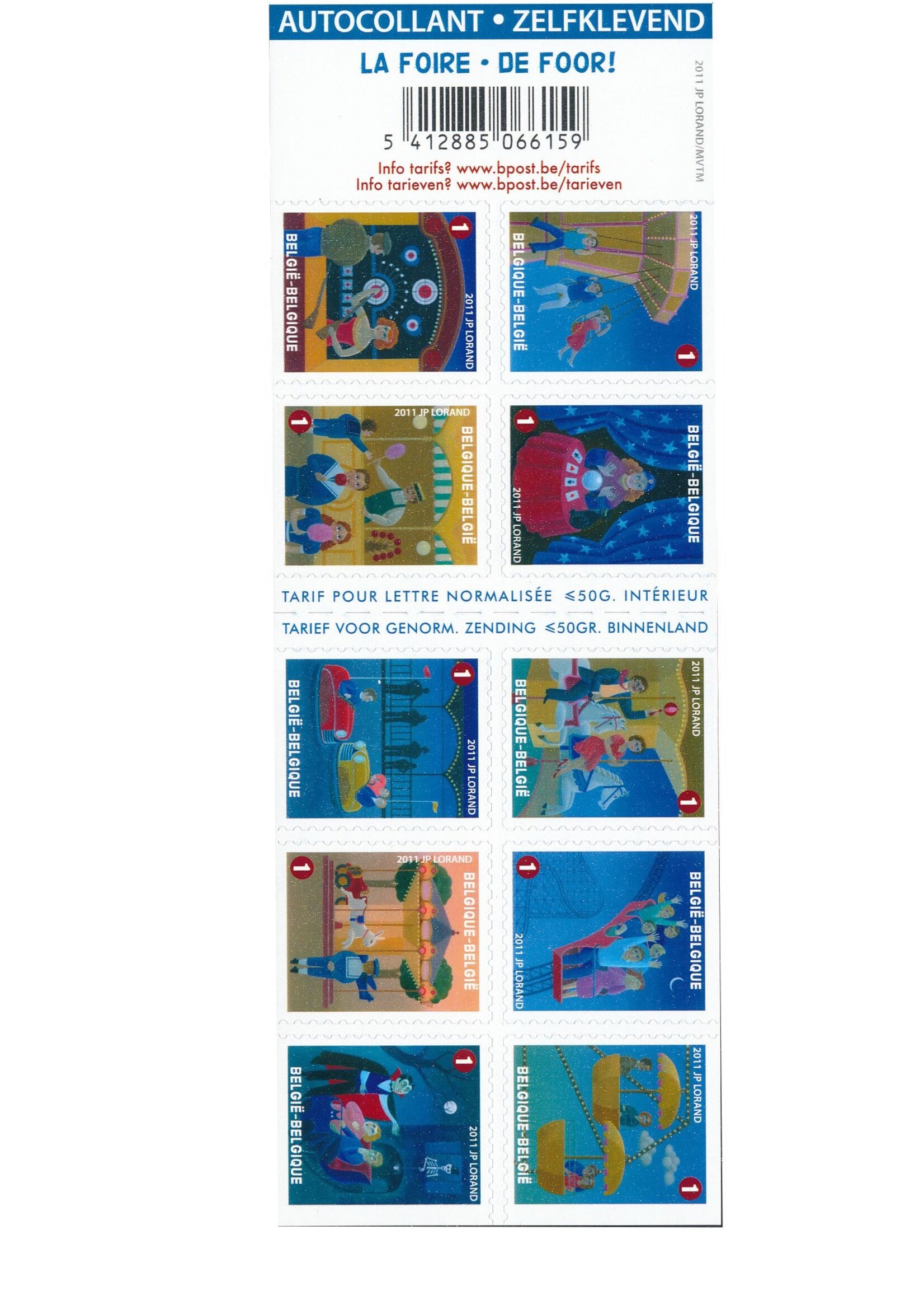 Thema Feest - Postzegelboekje met 10 zelfklevende postzegels  - Tarief 1, België