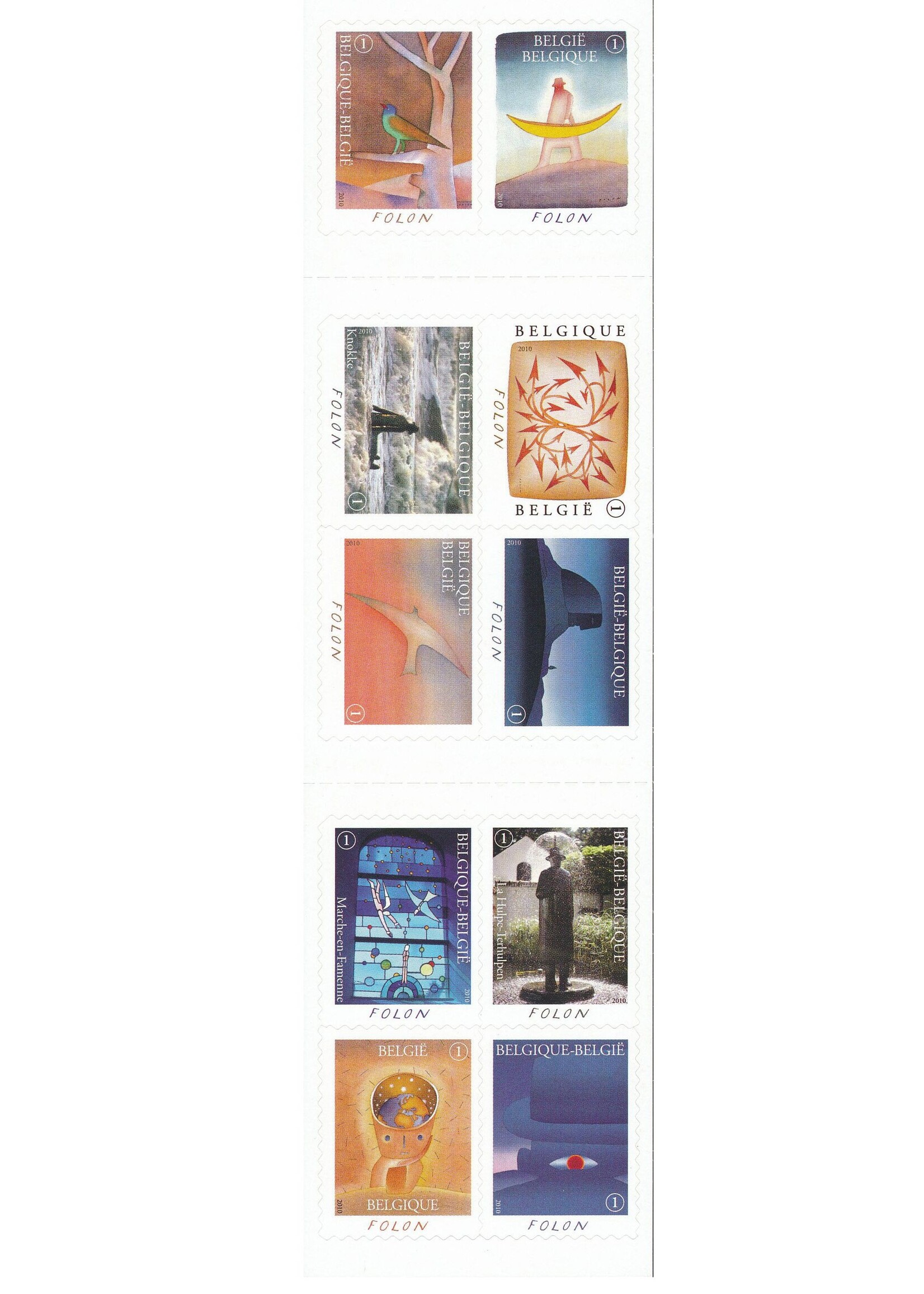 Theme Art - Booklet with 10 self-adhesive stamps - Rate 1, Belgium