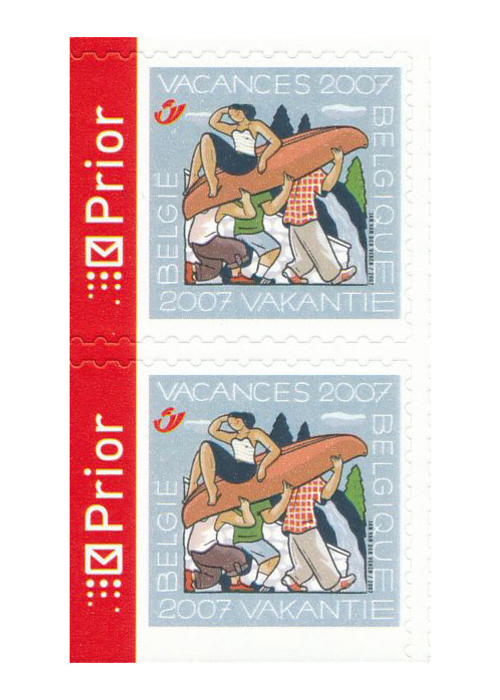 Thème Vacances - Carnet de 10 timbres autocollants - Tarif 1, Belgique