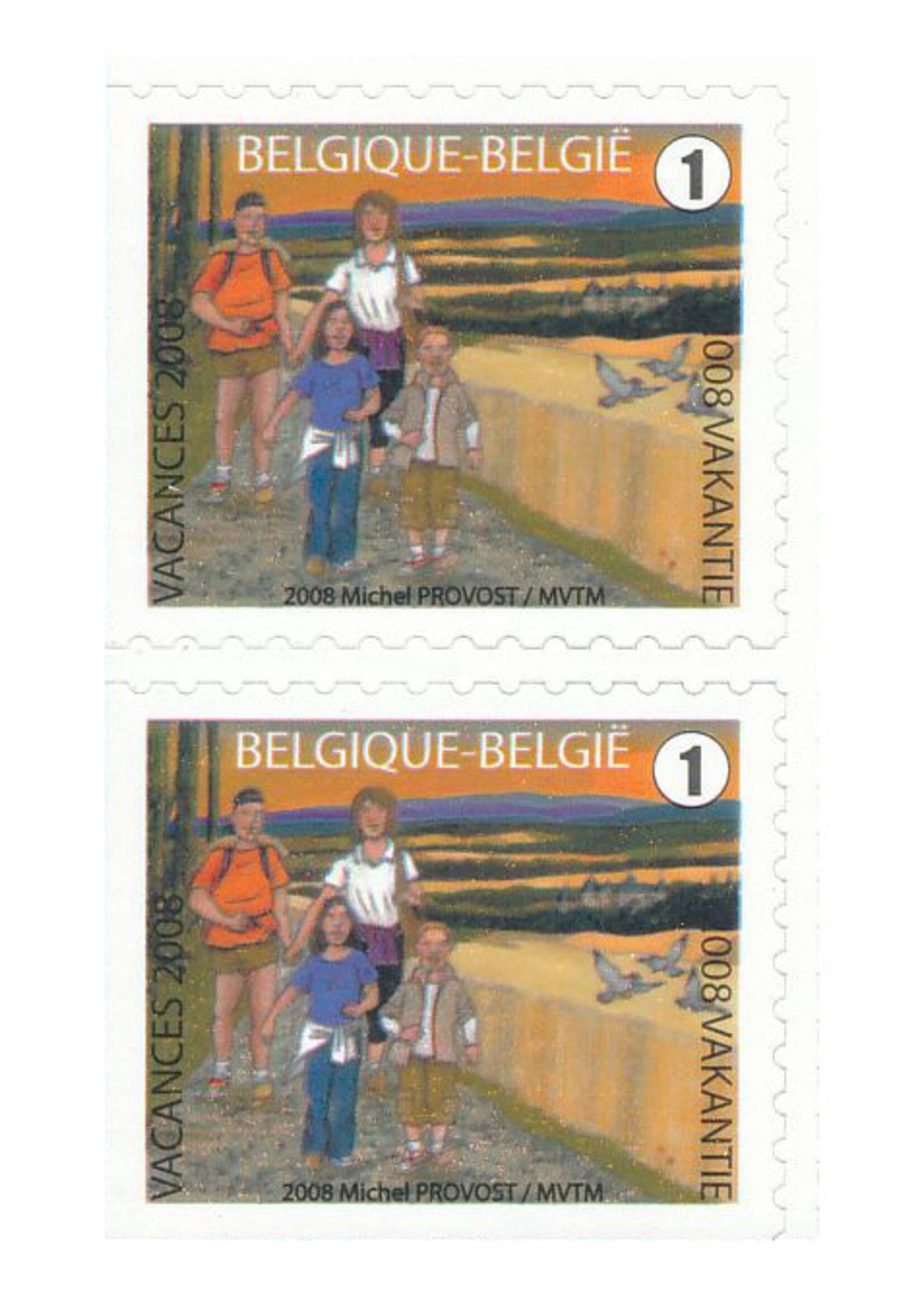 Thème Vacances - Carnet de 10 timbres autocollants - Tarif 1, Belgique