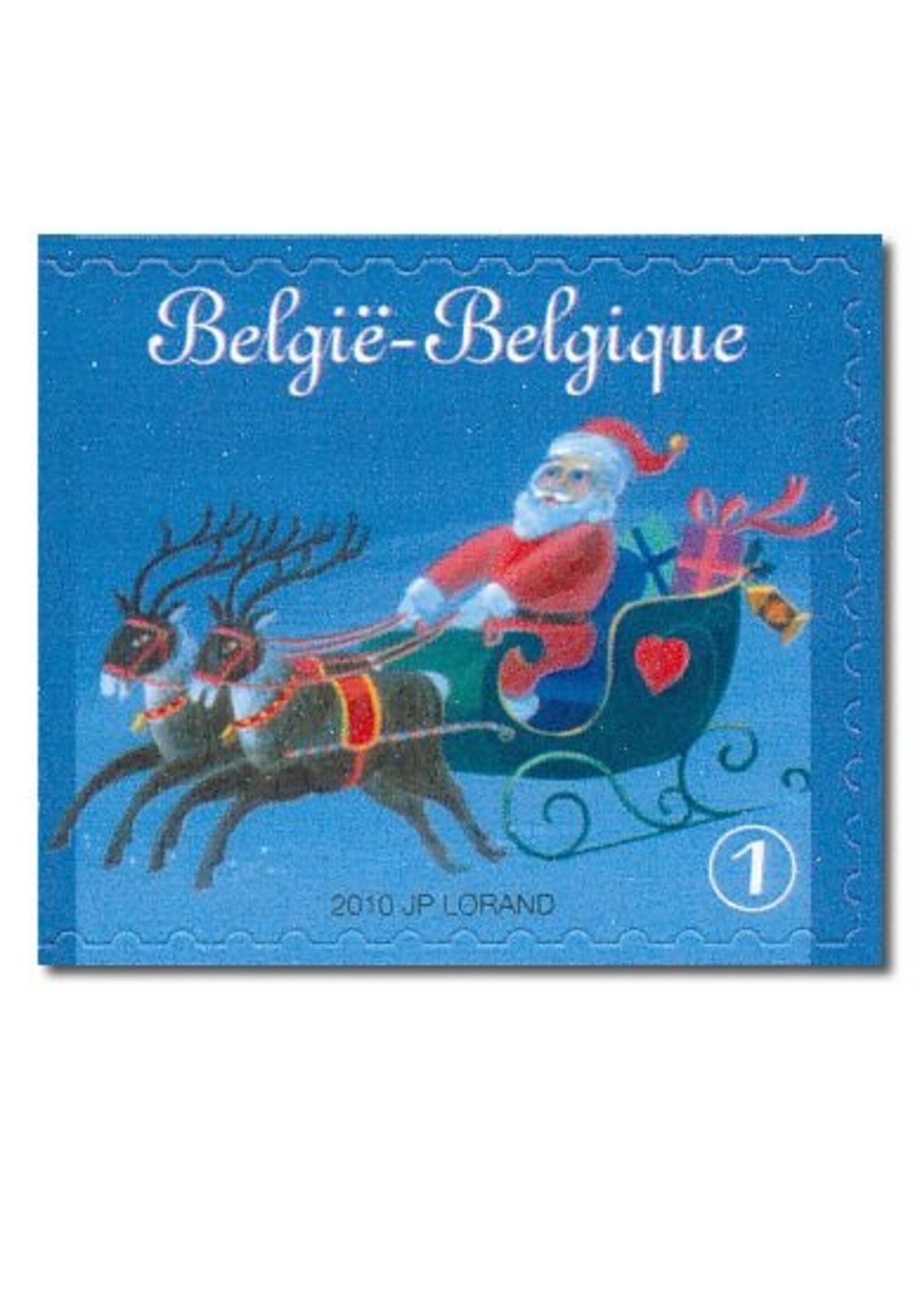 10 timbres Noël - Traîneau de Noël - Tarif 1, Belgique