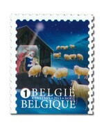 Nativité - 10 timbres autocollants - Belgique