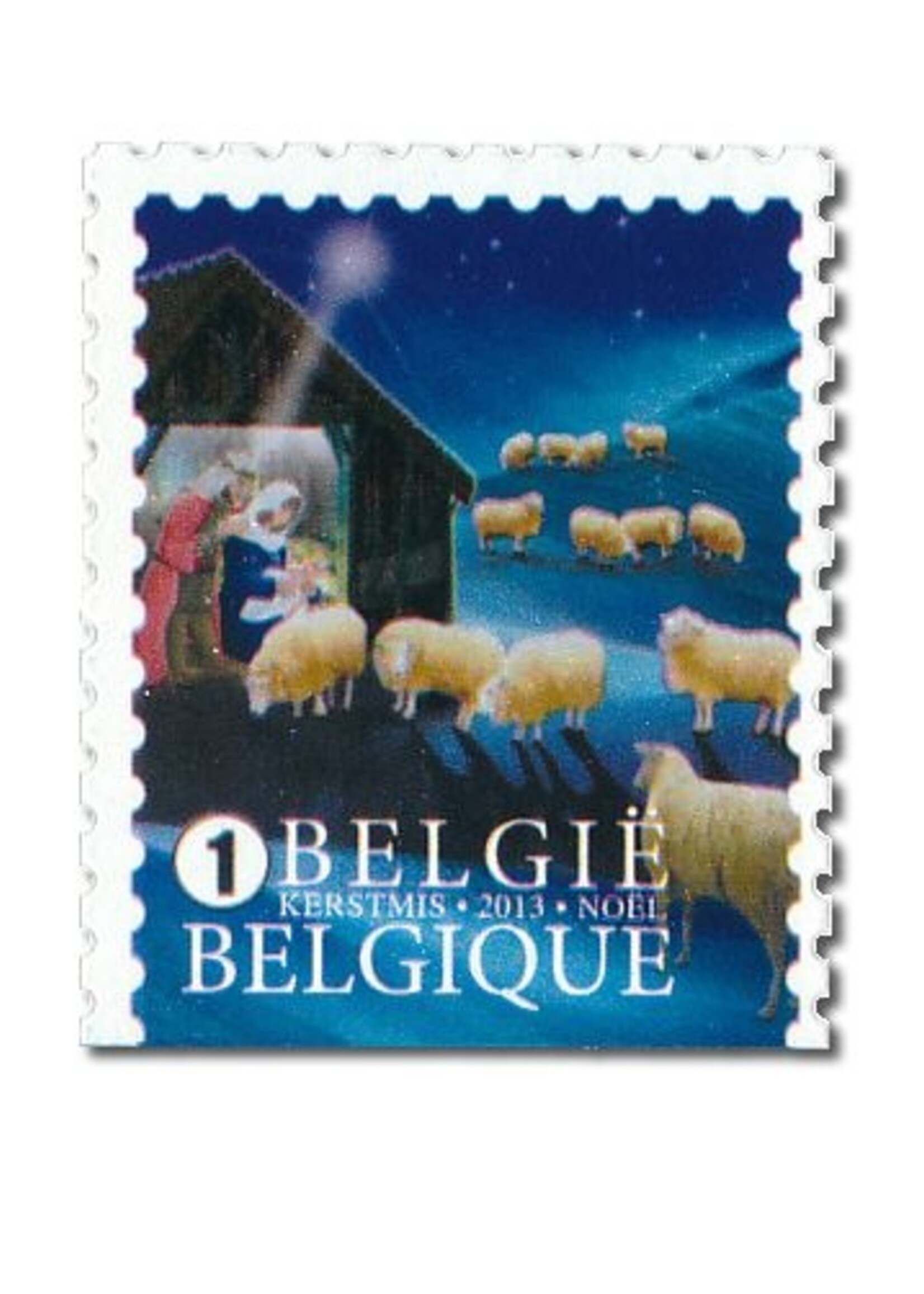 10 timbres Noël - Nativité - Tarif 1, Belgique