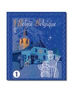 Maison décorée - 10 timbres autocollants - Belgique