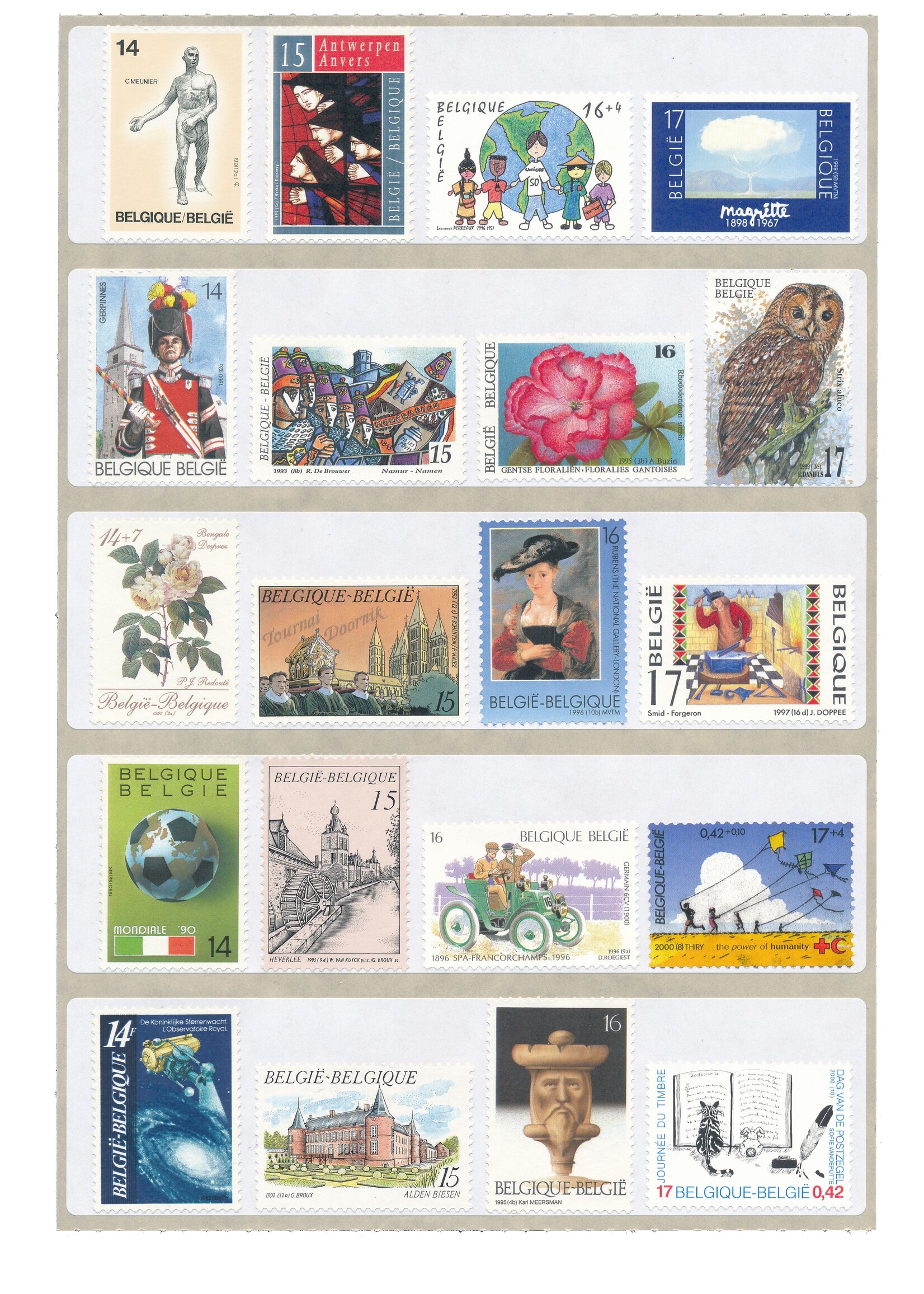 Postal labels (per 10) - Rate 1, Belgium