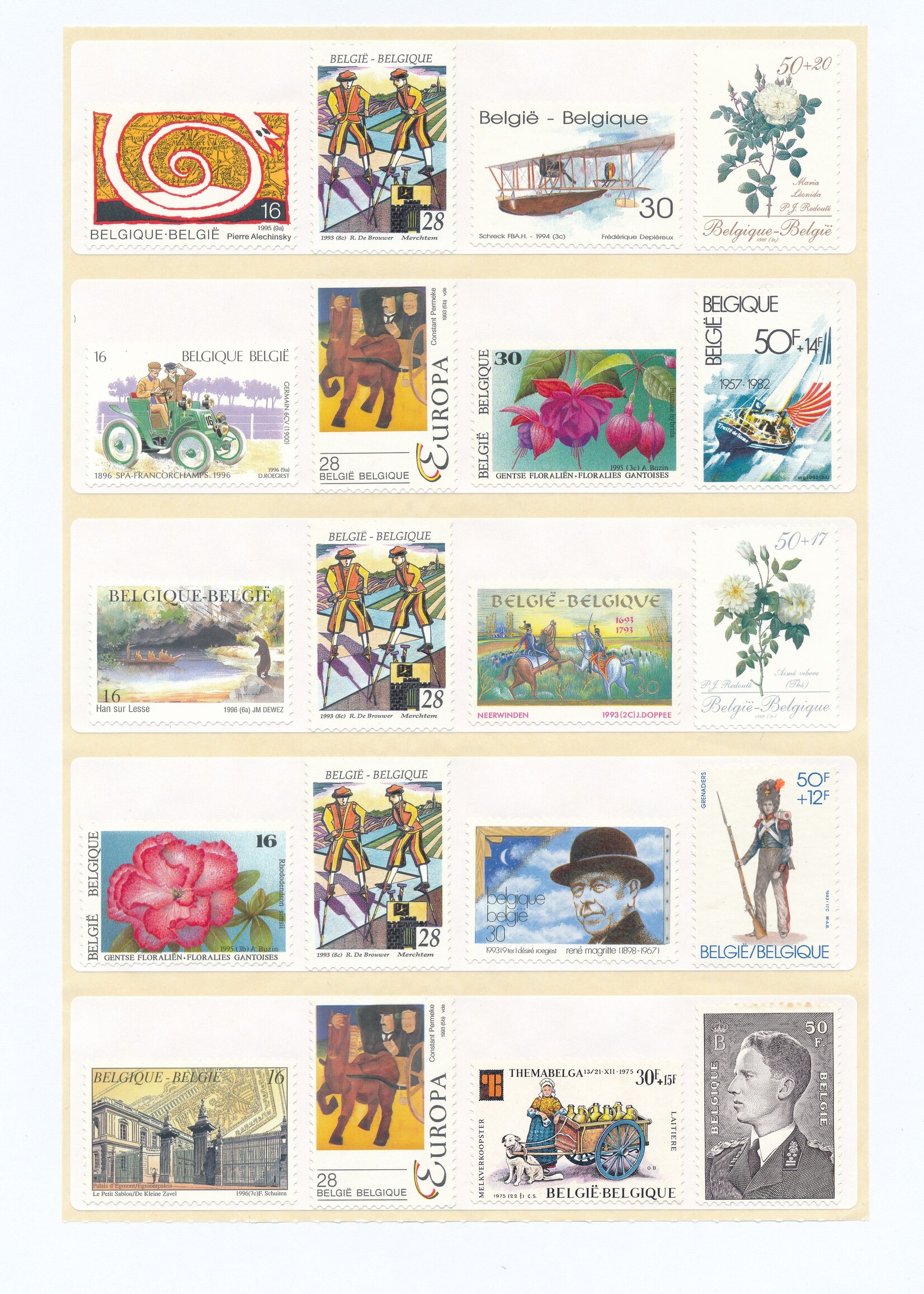 Étiquettes postales (par 10) - Tarif 1, Europe