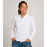 Stretch Premium polo ladies long sleeve met knopen