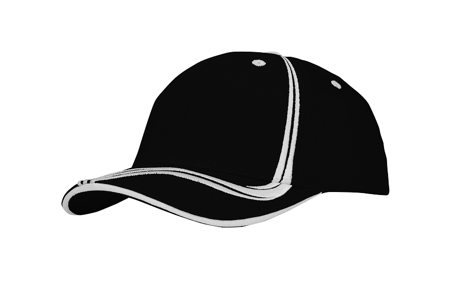 Brushed Heavy Cotton With waving Stripes on Crown & Peak 4099