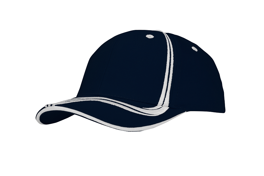 Brushed Heavy Cotton With waving Stripes on Crown & Peak 4099