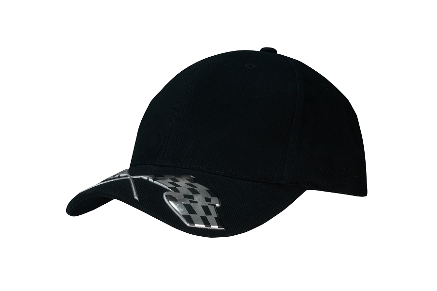 Brushed Heavy Cotton With Racing Flags On Peak 4082