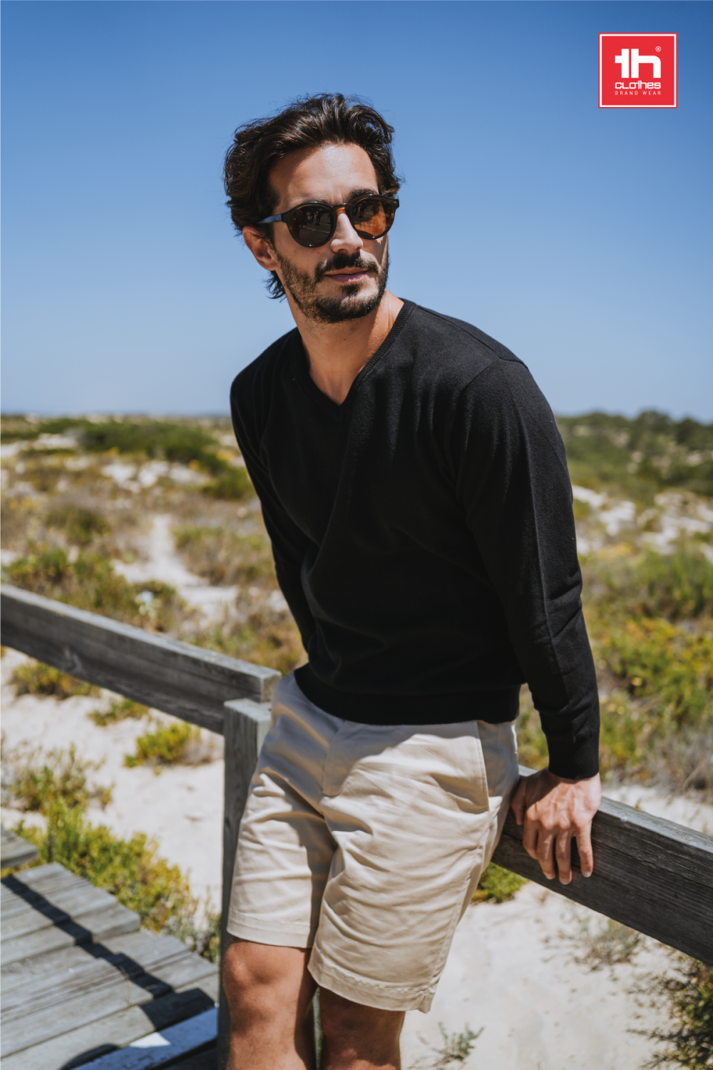 TH Clothes heren v-hals pullover 220 g/m2 Milan