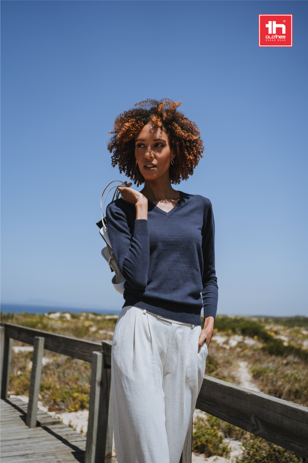 TH Clothes dames v-hals pullover 22 g/m2 Milan Woman