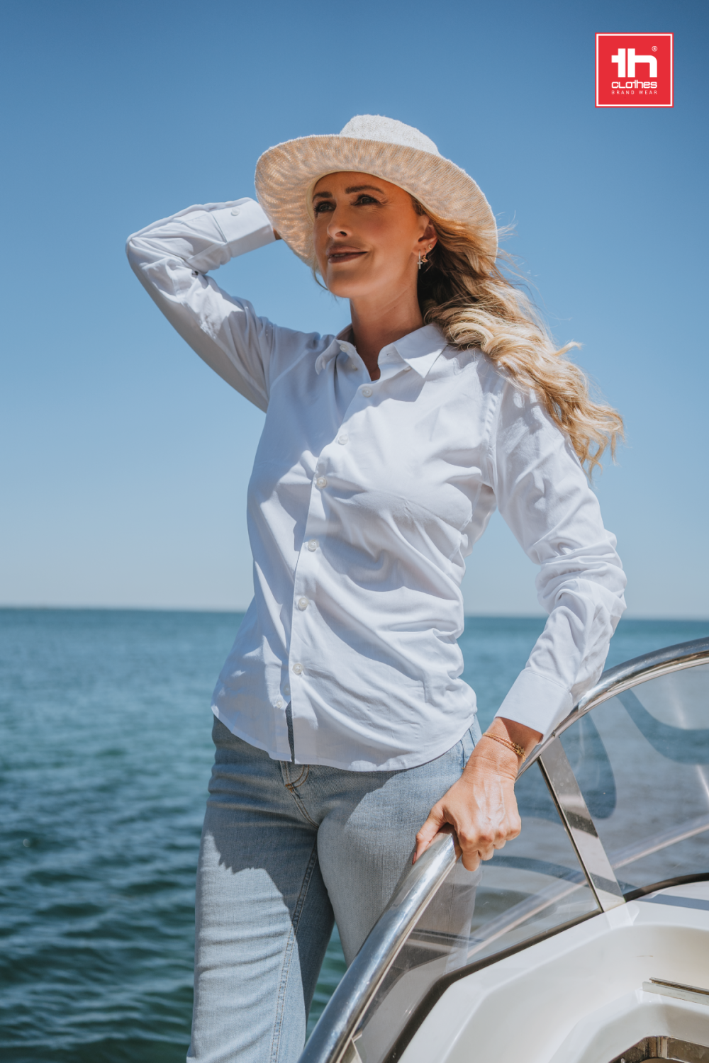 TH Clothes dames long sleeve poplin overhemd 115 g/m2 Paris Woman