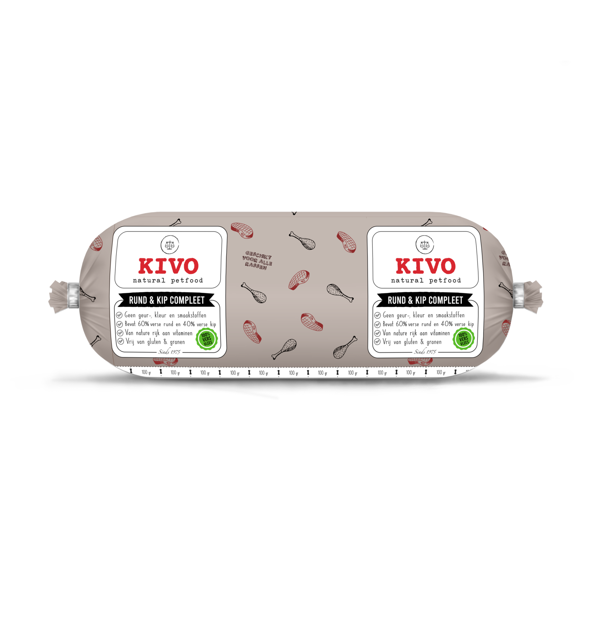 Kivo Rund & Kip Compleet 1000 g worst