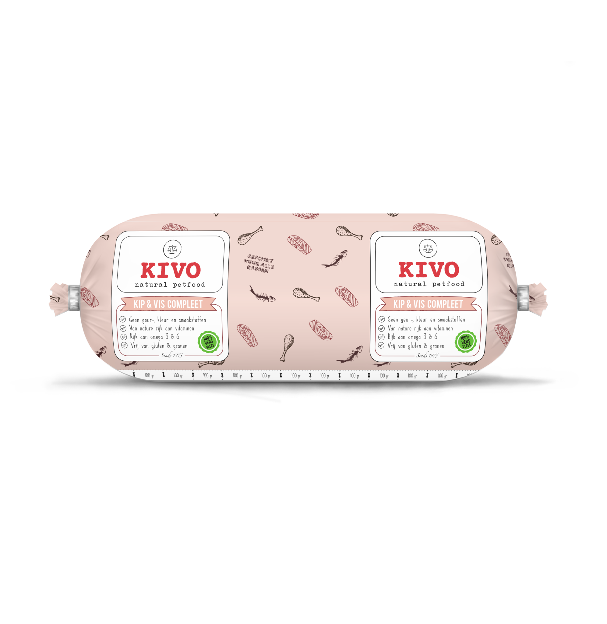 Kivo Kip & Vis Compleet 1000 g worst